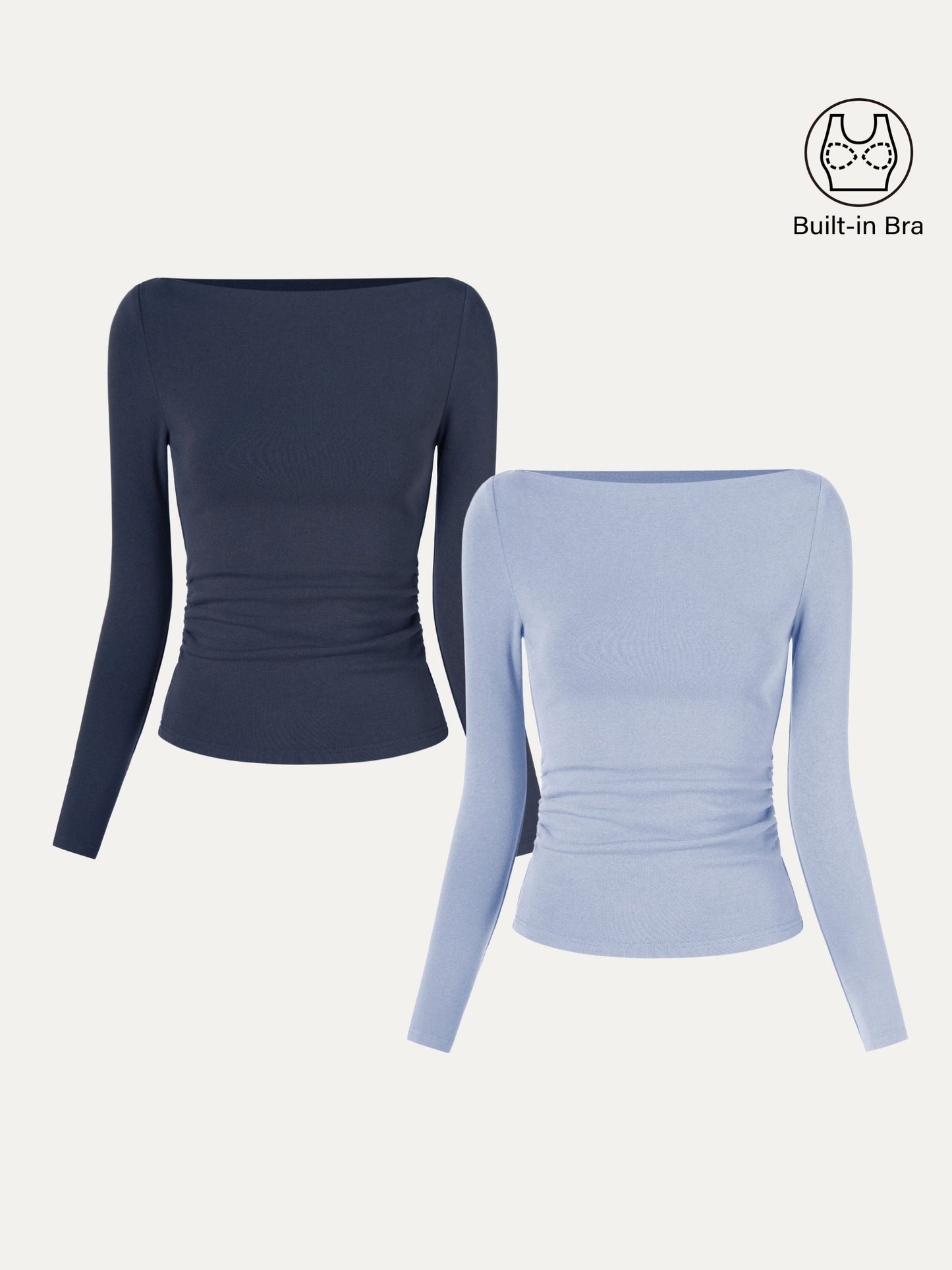 coco | Nowoczesny top Brami z marszczeniami po bokach i dekoltem w łódkę