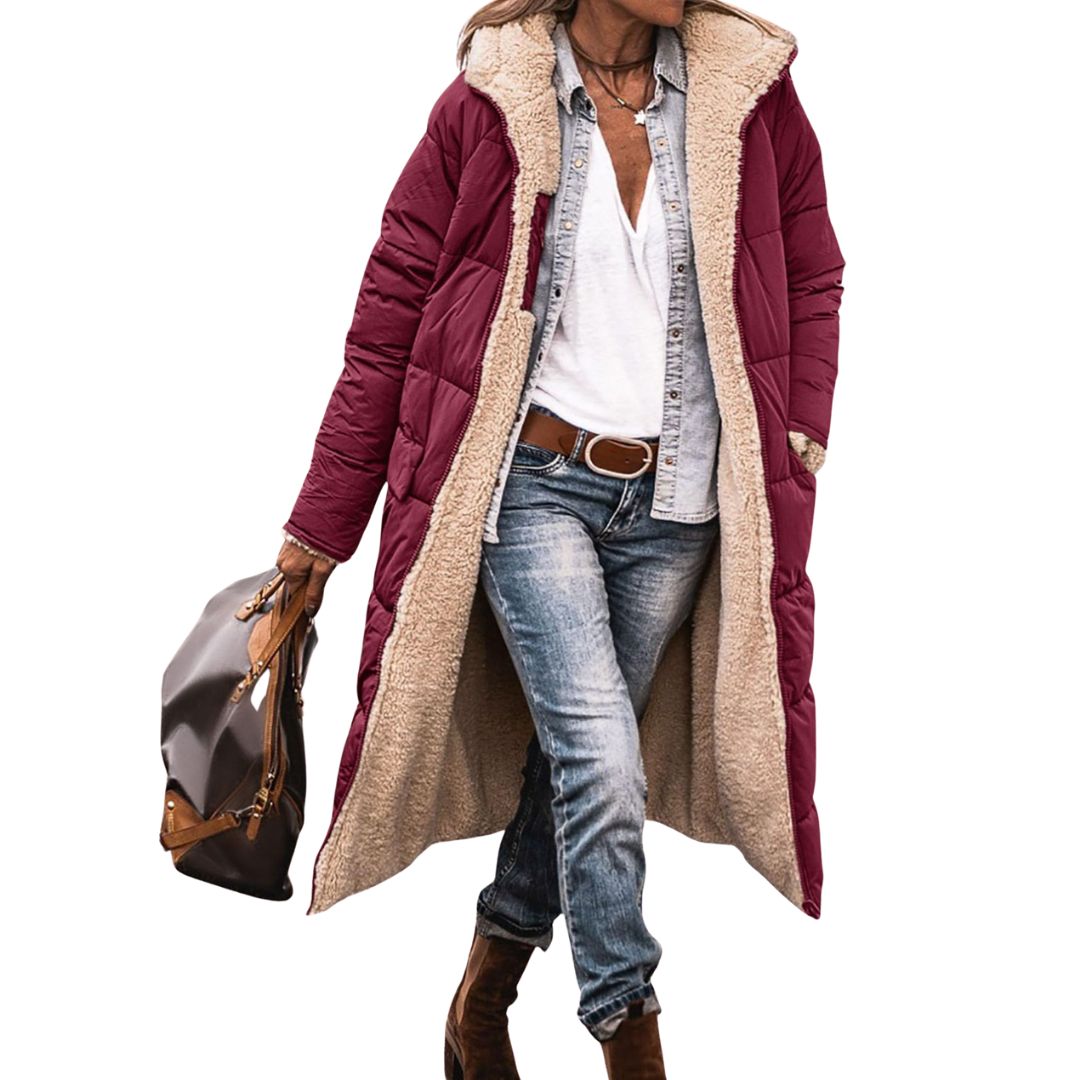 Fairford | Odwracalny Puchowy Płaszcz z Wełnianą Podszewką