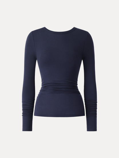 Coco | Top z kaszmiru lyocell z marszczeniami na rękawach