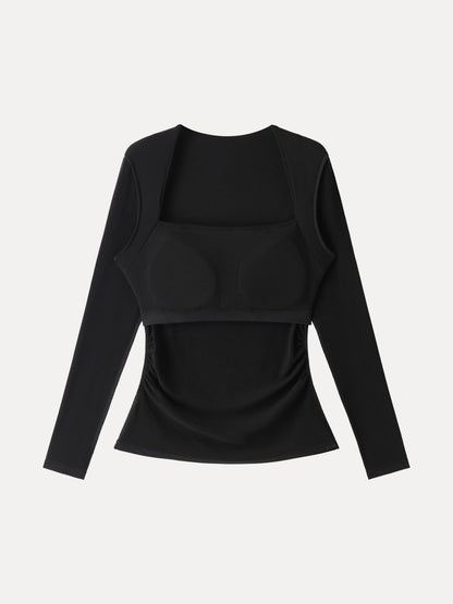 Coco | Kutni četvrtasti izrez s bočnim naborima 