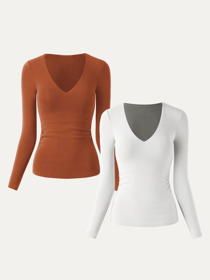 V-Neck Ruched Sides Brami Top