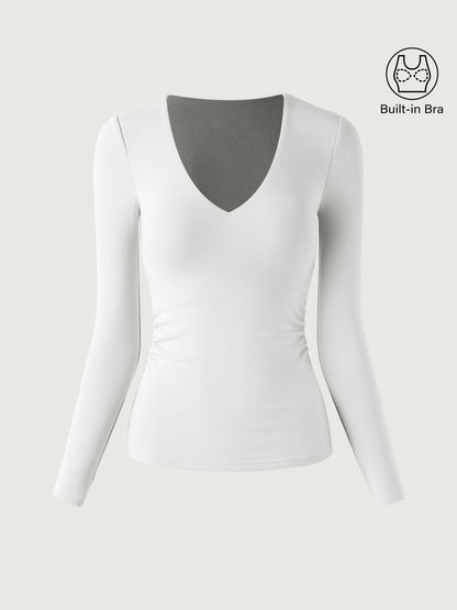V-Neck Ruched Sides Brami Top