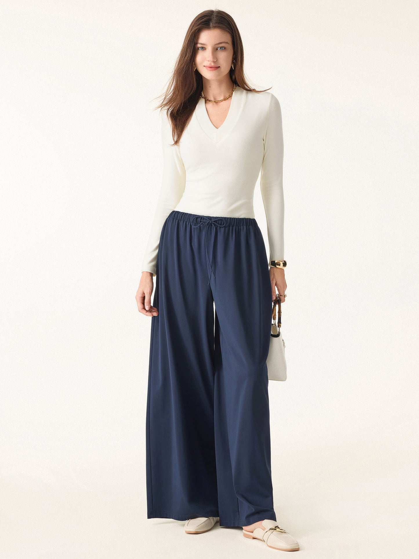 Coco | Bramijev osnovni top sa širokom kravatom i V-izrezom 