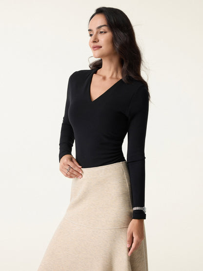 V-Neck Ruched Sides Brami Top