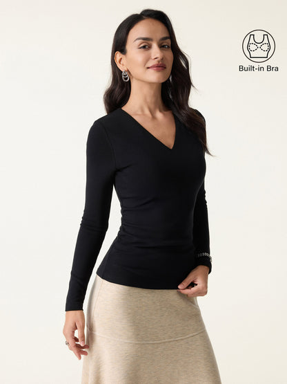 V-Neck Ruched Sides Brami Top
