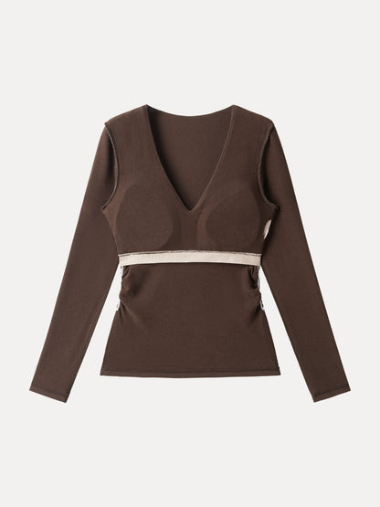 V-Neck Ruched Sides Brami Top