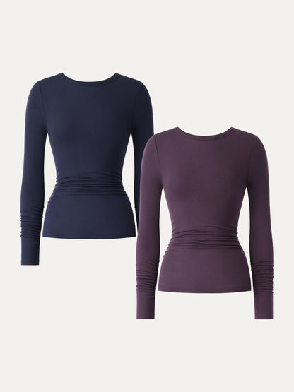 Coco | Top z kaszmiru lyocell z marszczeniami na rękawach