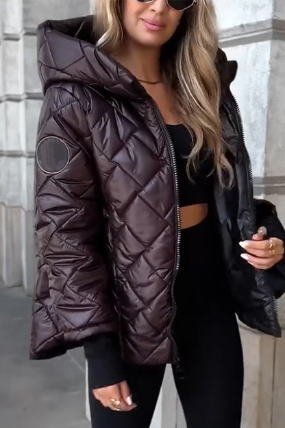 Coco | Pikowana Kurtka w Kolorze Wina