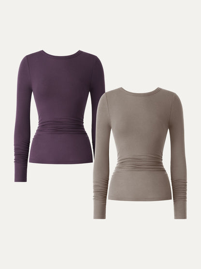 Coco | Top z kaszmiru lyocell z marszczeniami na rękawach