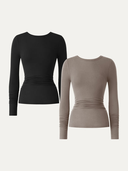 Coco | Top z kaszmiru lyocell z marszczeniami na rękawach