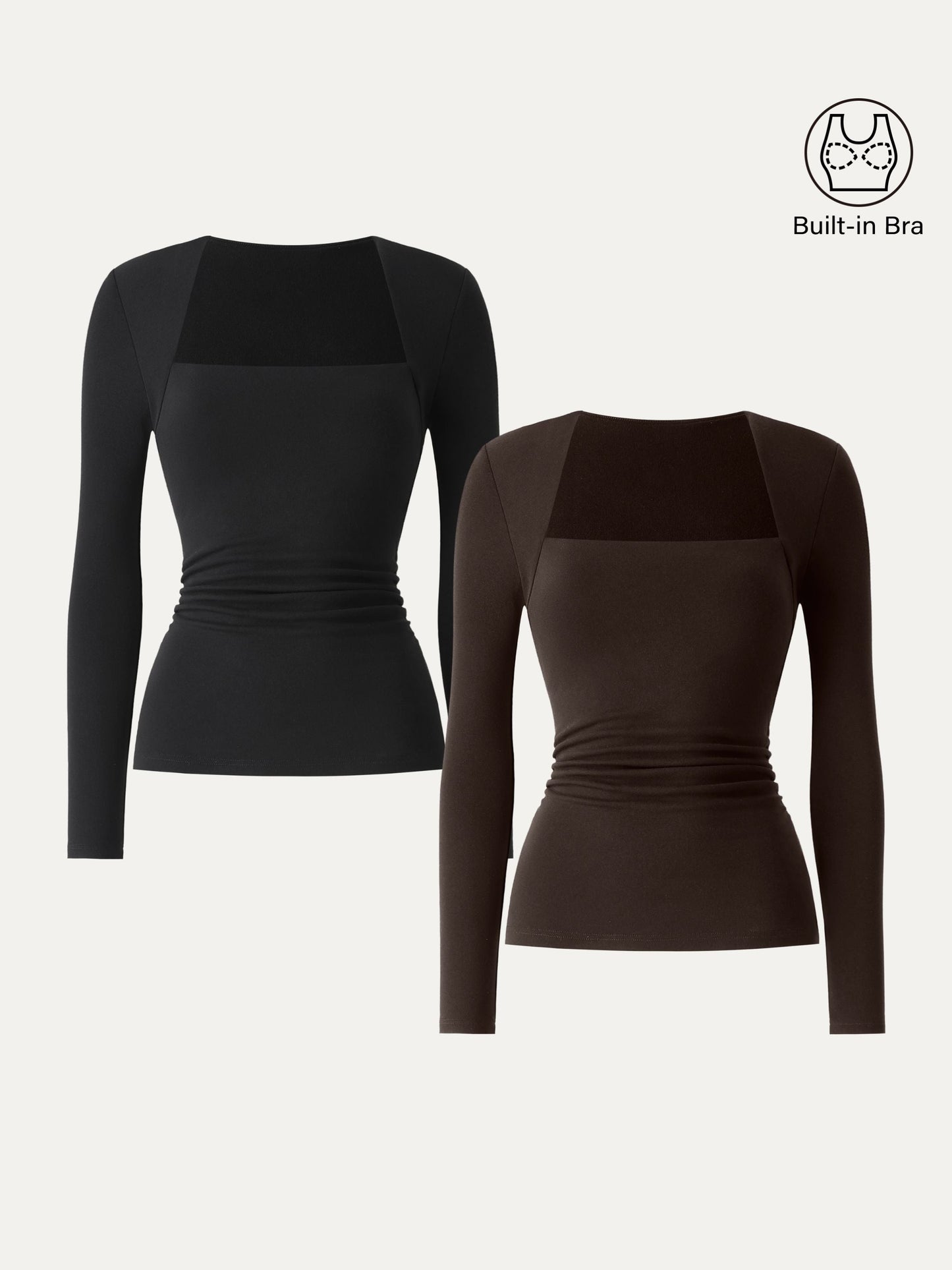 Coco | Kutni četvrtasti izrez s bočnim naborima 