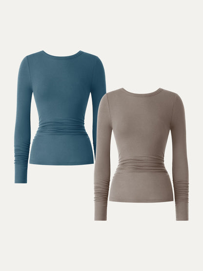 Coco | Top z kaszmiru lyocell z marszczeniami na rękawach