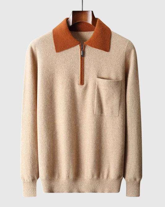 Coco - Polo Castelle z zamkiem z kaszmiru