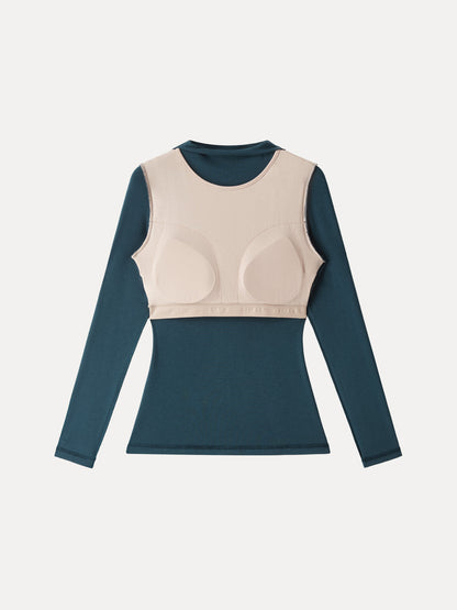 Coco | Luksusowy Dopasowany Top z Dzianiny Z Wbudowanym Stanikiem i Elegancką Stójką