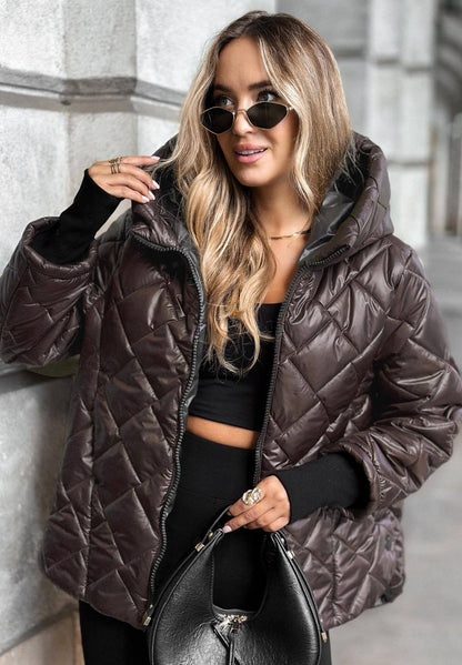 Coco | Pikowana Kurtka w Kolorze Wina