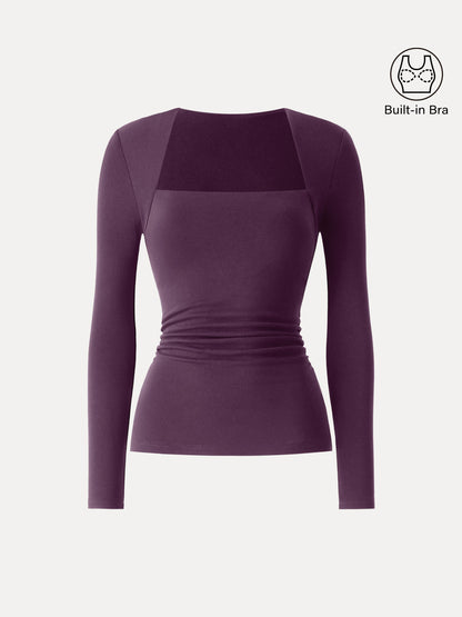 Coco | Kutni četvrtasti izrez s bočnim naborima 