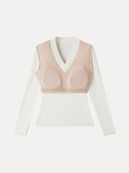 Coco | Bramijev osnovni top sa širokom kravatom i V-izrezom 