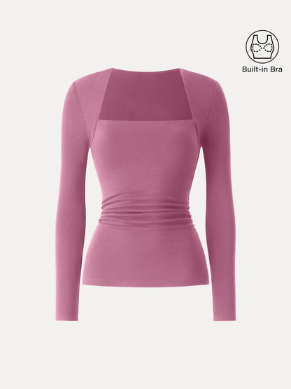 Coco | Kutni četvrtasti izrez s bočnim naborima 