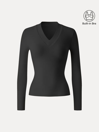 Coco | Bramijev osnovni top sa širokom kravatom i V-izrezom 