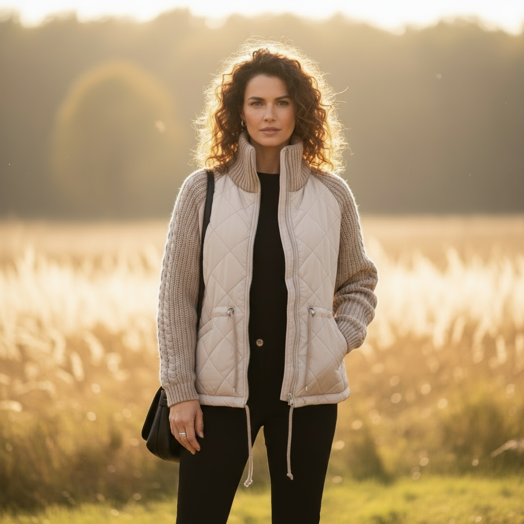 Coco | Dzianinowa kurtka puchowa - miękka i ciepła