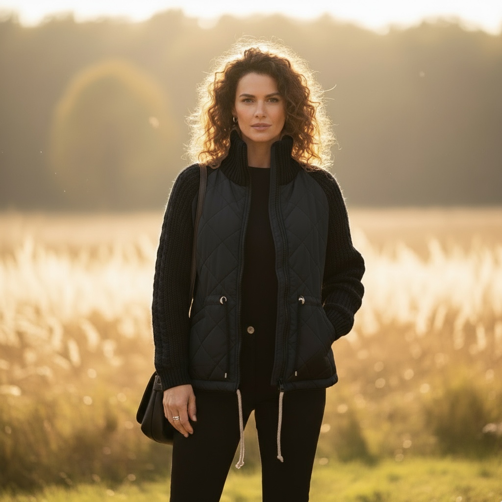 Coco | Dzianinowa kurtka puchowa - miękka i ciepła