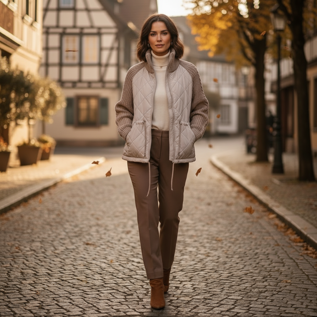 Coco | Dzianinowa kurtka puchowa - miękka i ciepła