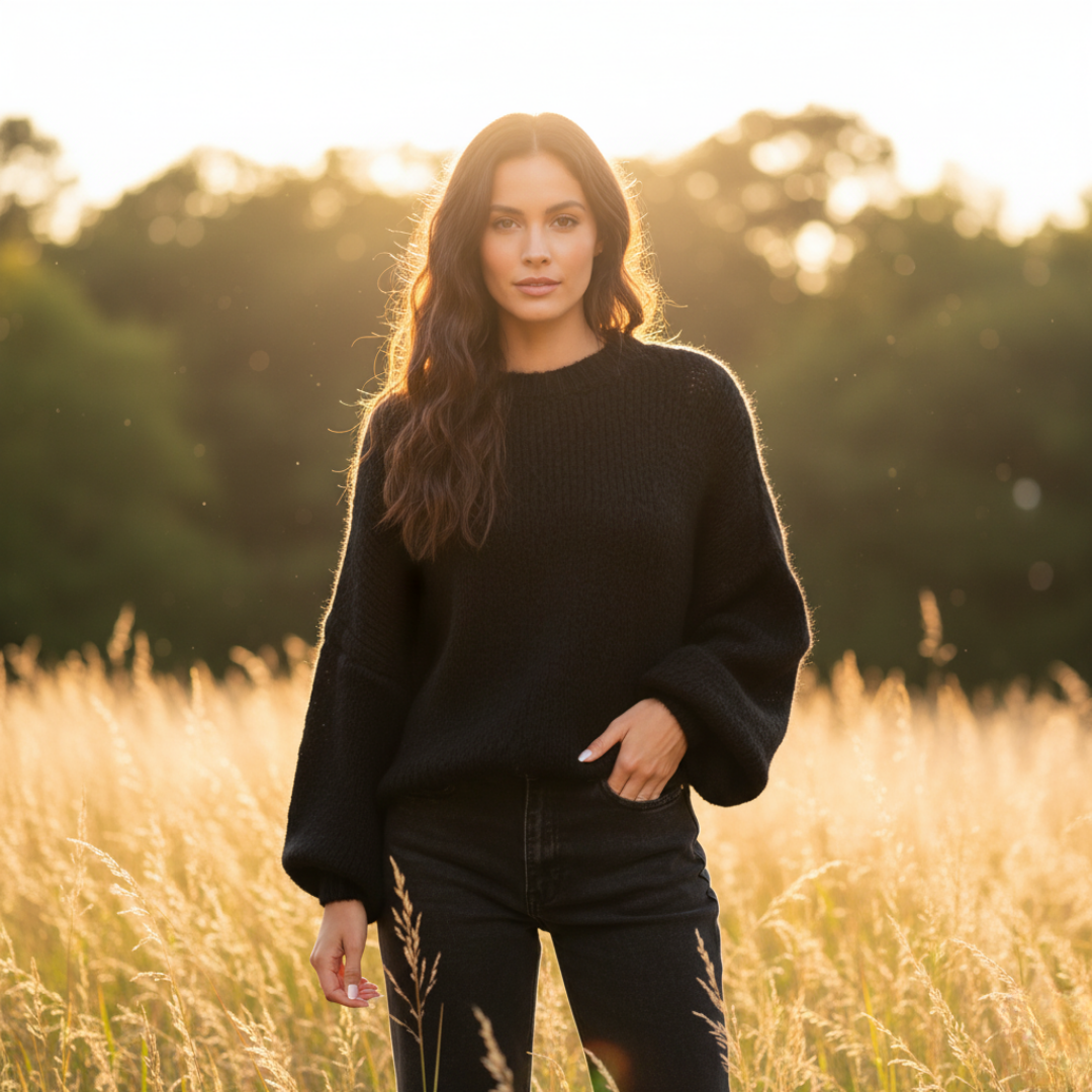 Coco | Czarny wełniany sweter