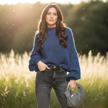 Coco | Tamnoplavi vuneni džemper