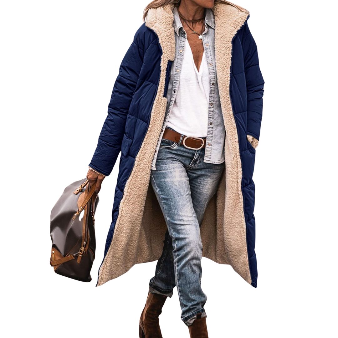 Fairford | Odwracalny Puchowy Płaszcz z Wełnianą Podszewką