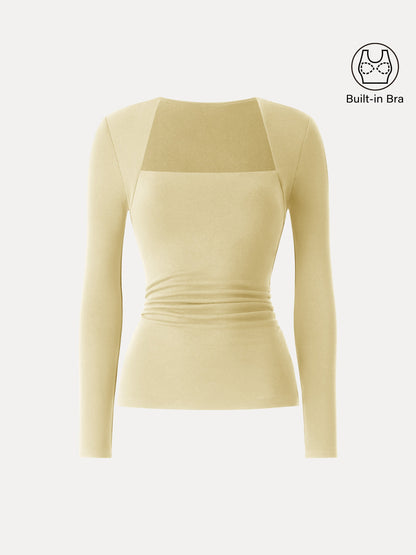 Coco | Kutni četvrtasti izrez s bočnim naborima 