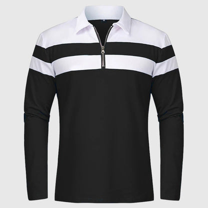 Coco - Elegancki sweter z zamkiem i paskami