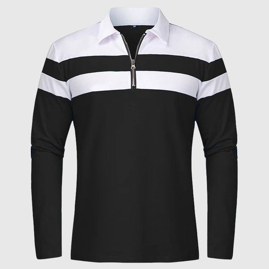 Coco - Elegancki sweter z zamkiem i paskami