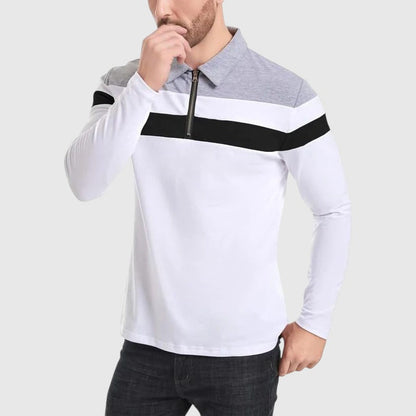 Coco - Elegancki sweter z zamkiem i paskami